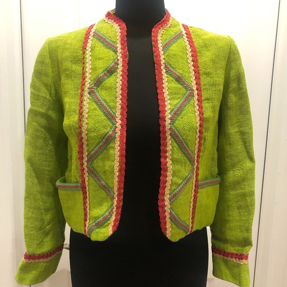 NWT Polo Ralph Lauren Jacket Island Green Novelty Linen Cropped Jacket 4